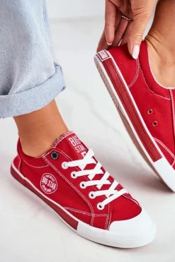 Damskie Big Star Shoes Damskie Trampki Big Star Czerwone FF274226