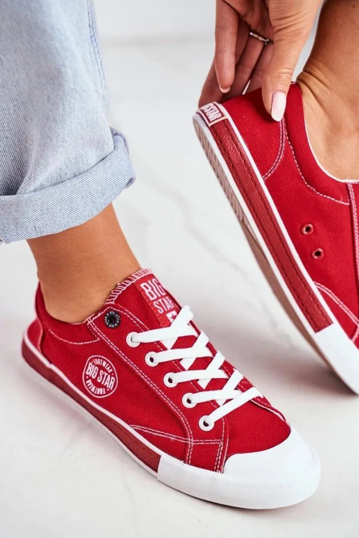 Damskie Big Star Shoes Damskie Trampki Big Star Czerwone FF274226