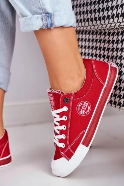 Damskie Big Star Shoes Damskie Trampki Big Star Czerwone FF274226