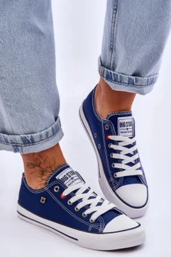 Outlet Big Star Shoes Damskie Trampki Big Star T274021 Granatowe