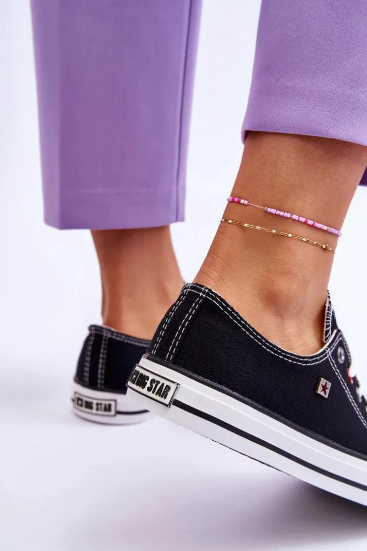 Big Star Shoes Trampki Damskie Big Star|Trampki Damskie Niskie*Damskie Trampki Big Star T274023 Czarne