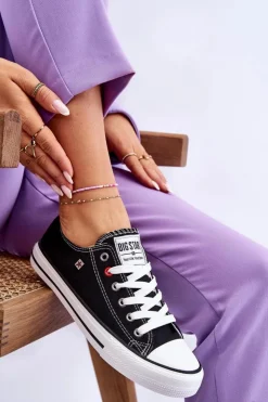 Big Star Shoes Trampki Damskie Big Star|Trampki Damskie Niskie*Damskie Trampki Big Star T274023 Czarne