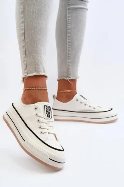 Big Star Shoes Trampki Damskie Big Star|Big Star*Damskie Trampki Big Star NN274205 Białe Biały