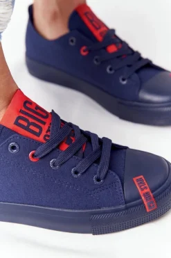 Big Star Shoes Trampki Damskie Big Star|Trampki Damskie Niskie*Damskie Trampki BIG STAR HH274676 Granatowe