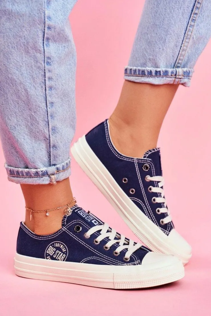 Clearance Big Star Shoes Damskie Trampki Big Star Granatowe FF274125