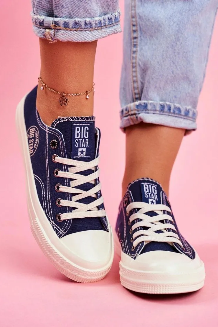 Clearance Big Star Shoes Damskie Trampki Big Star Granatowe FF274125