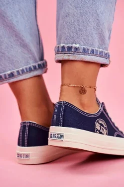 Clearance Big Star Shoes Damskie Trampki Big Star Granatowe FF274125