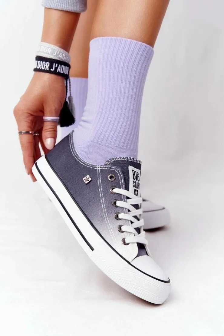 Online Big Star Shoes Damskie Trampki BIG STAR HH274128 Ombre Czarne