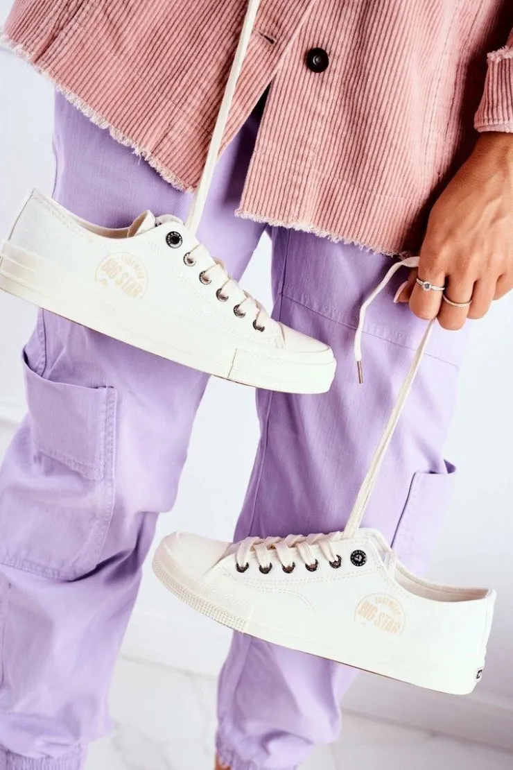 Damskie Big Star Shoes Damskie Trampki Big Star Białe FF274124