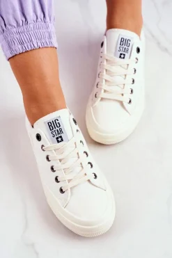 Damskie Big Star Shoes Damskie Trampki Big Star Białe FF274124