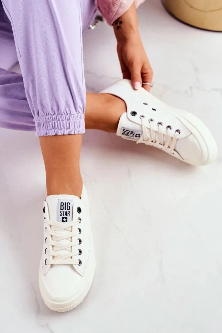 Damskie Big Star Shoes Damskie Trampki Big Star Białe FF274124