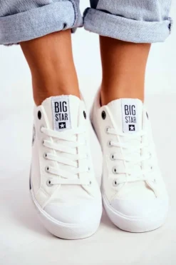 Damskie Big Star Shoes Damskie Trampki Big Star Białe FF274124