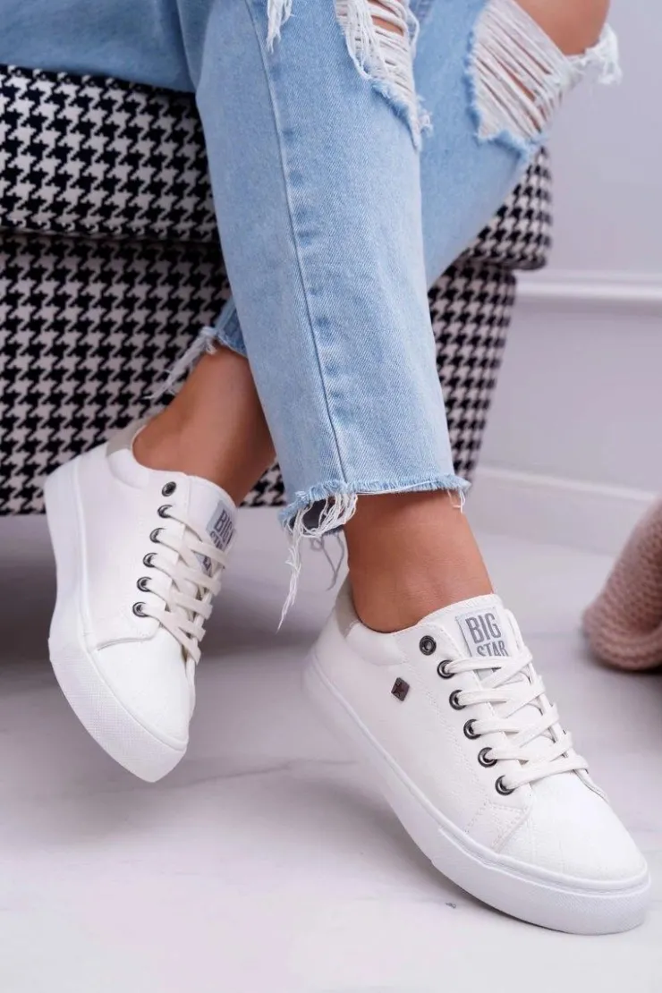 Damskie Big Star Shoes Damskie Trampki Big Star Białe BB274033