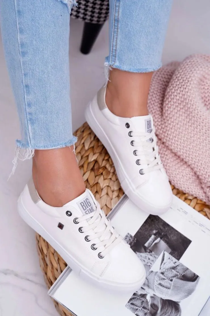 Damskie Big Star Shoes Damskie Trampki Big Star Białe BB274033