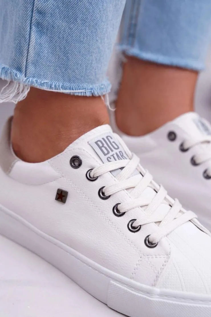 Damskie Big Star Shoes Damskie Trampki Big Star Białe BB274033