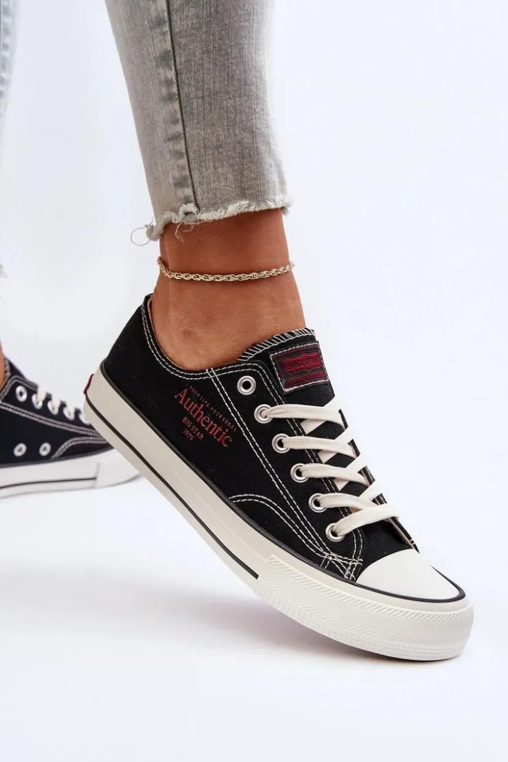 Discount Big Star Shoes Damskie Trampki Big Star NN274234 Czarne