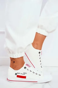 Clearance Big Star Shoes Damskie Trampki Big Star Białe FF274079