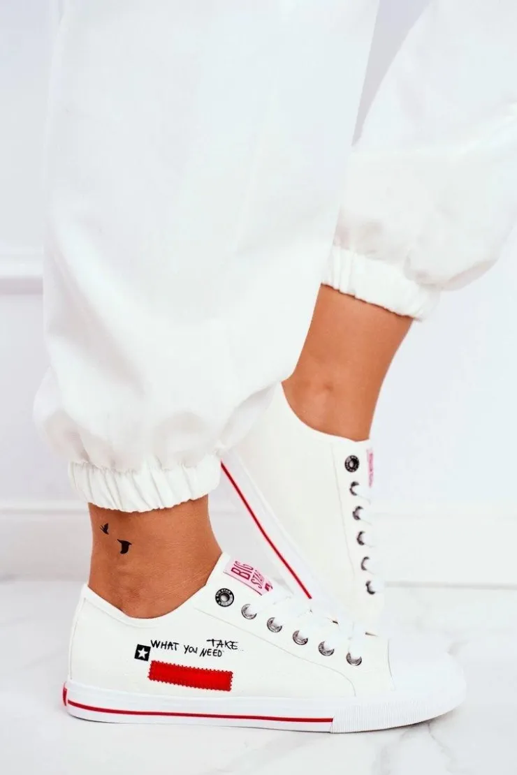 Clearance Big Star Shoes Damskie Trampki Big Star Białe FF274079