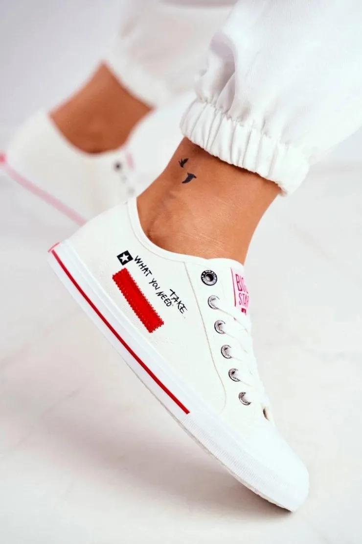 Clearance Big Star Shoes Damskie Trampki Big Star Białe FF274079