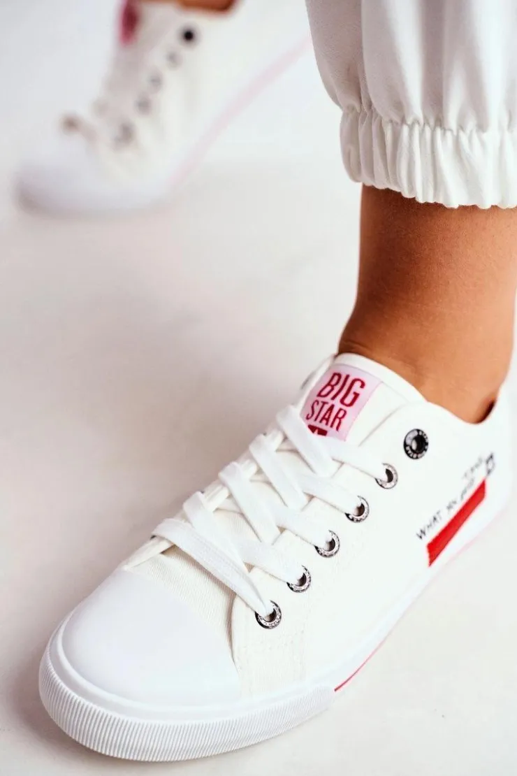 Clearance Big Star Shoes Damskie Trampki Big Star Białe FF274079