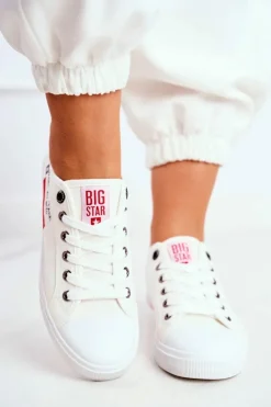Clearance Big Star Shoes Damskie Trampki Big Star Białe FF274079
