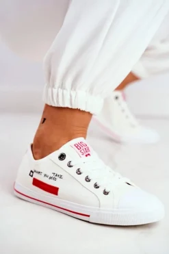 Clearance Big Star Shoes Damskie Trampki Big Star Białe FF274079