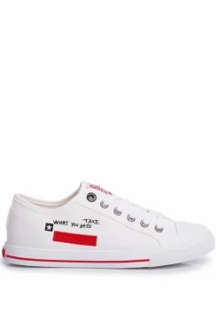 Clearance Big Star Shoes Damskie Trampki Big Star Białe FF274079