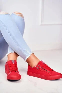 Hot Big Star Shoes Damskie Trampki Big Star Czerwone AA274514
