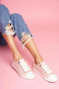 Big Star Shoes Trampki Damskie Big Star|Trampki Damskie Niskie*Damskie Trampki Big Star Różowe FF274080