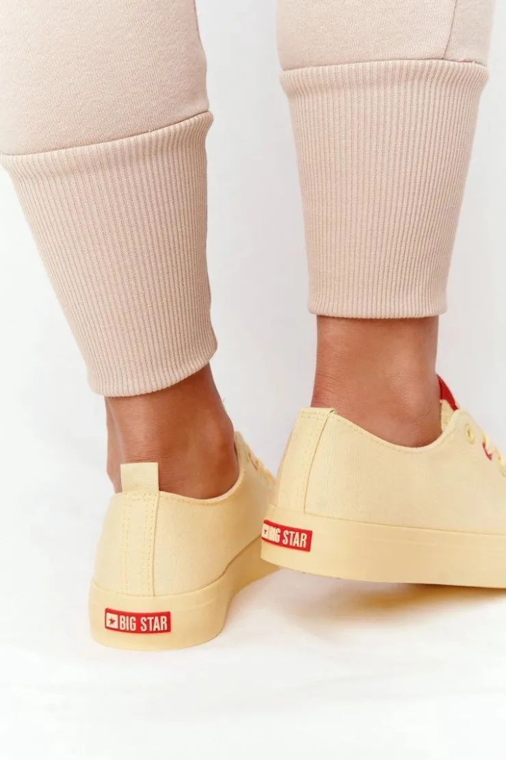 Big Star Shoes Trampki Damskie Big Star|Trampki Damskie Niskie*Damskie Trampki BIG STAR HH274680 Żółte