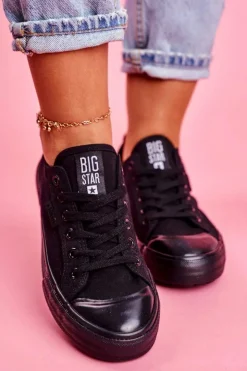 Damskie Big Star Shoes Damskie Trampki Big Star Czarne FF274A080
