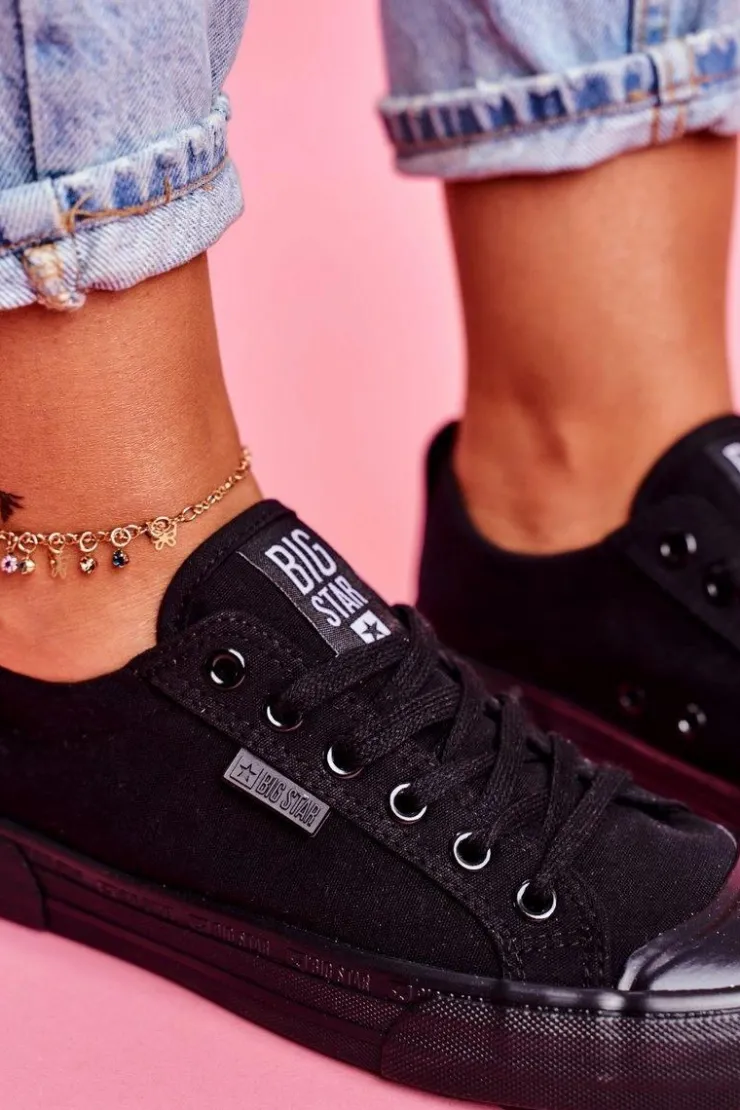 Damskie Big Star Shoes Damskie Trampki Big Star Czarne FF274A080