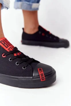 Big Star Shoes Trampki Damskie Big Star|Trampki Damskie Niskie*Damskie Trampki BIG STAR HH274678 Czarne