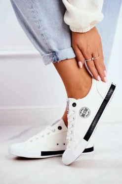 Sale Big Star Shoes Damskie Trampki Big Star Białe FF274228