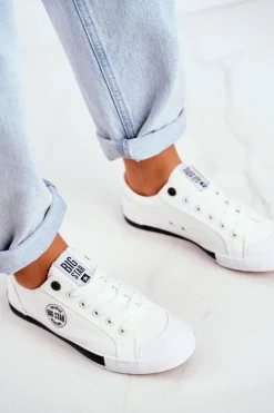 Sale Big Star Shoes Damskie Trampki Big Star Białe FF274228