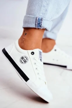 Sale Big Star Shoes Damskie Trampki Big Star Białe FF274228