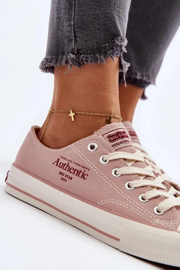 Hot Big Star Shoes Damskie Trampki Big Star NN274239 Różowe Różowy