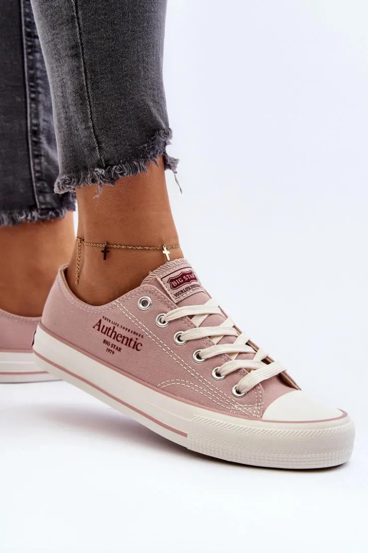 Hot Big Star Shoes Damskie Trampki Big Star NN274239 Różowe Różowy