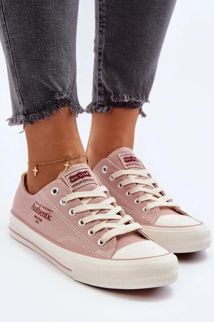 Hot Big Star Shoes Damskie Trampki Big Star NN274239 Różowe Różowy