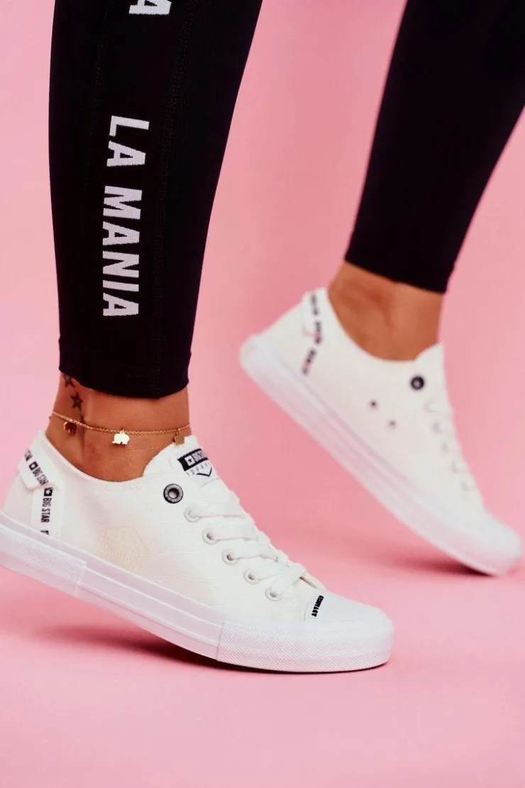 Damskie Big Star Shoes Damskie Trampki Big Star Białe DD274206