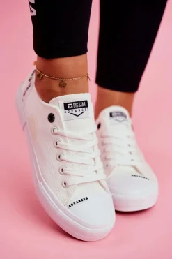 Damskie Big Star Shoes Damskie Trampki Big Star Białe DD274206