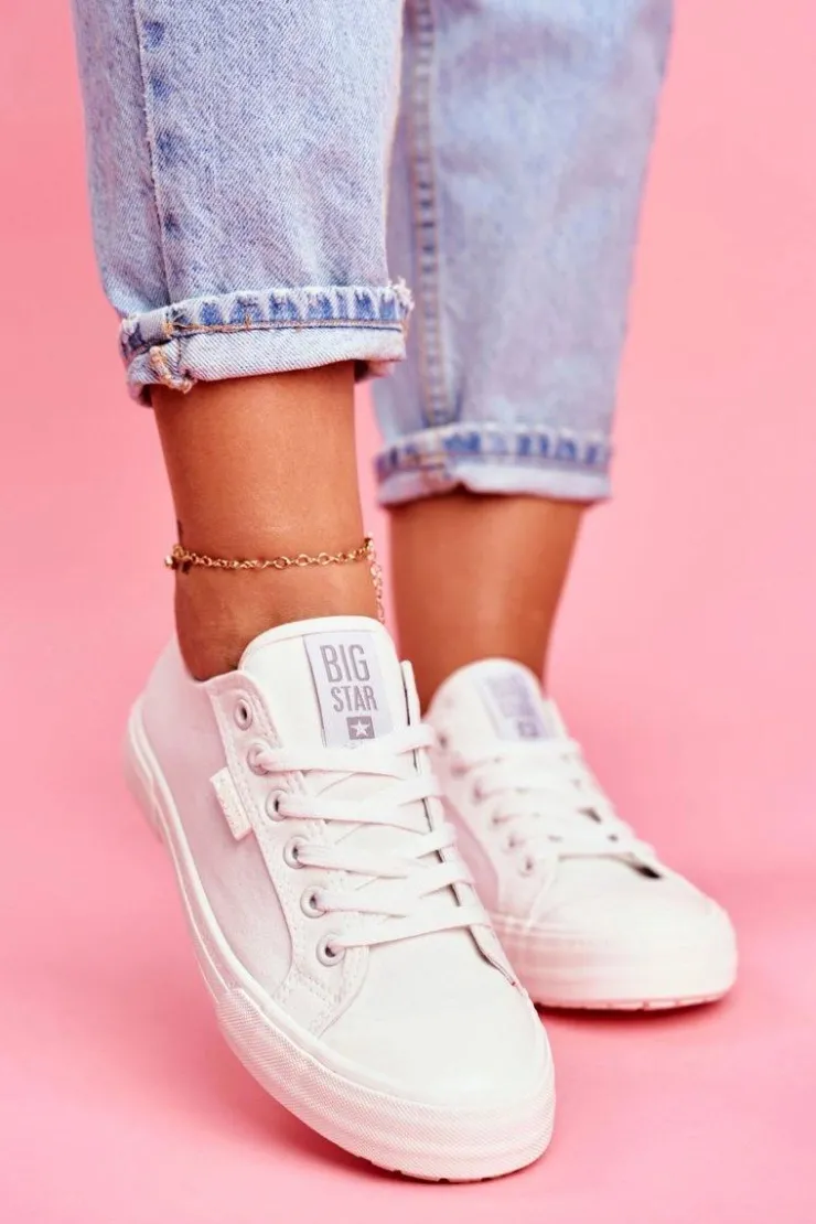 Clearance Big Star Shoes Damskie Trampki Big Star Białe FF274A081