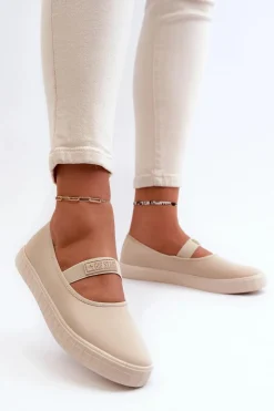 Big Star Shoes Trampki Damskie Slip-On|Trampki Damskie Big Star*Damskie Trampki Big Star NN274602 Beżowe