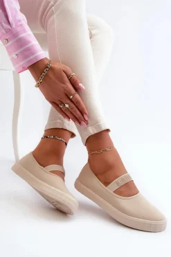 Big Star Shoes Trampki Damskie Slip-On|Trampki Damskie Big Star*Damskie Trampki Big Star NN274602 Beżowe