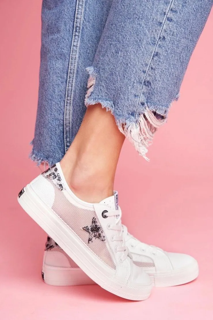 Hot Big Star Shoes Damskie Trampki Big Star Białe FF274487
