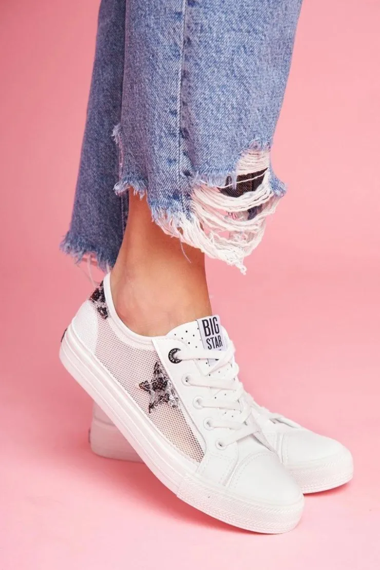Hot Big Star Shoes Damskie Trampki Big Star Białe FF274487