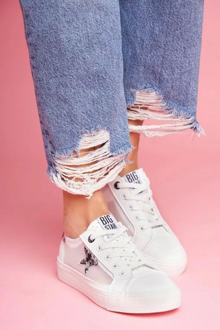 Hot Big Star Shoes Damskie Trampki Big Star Białe FF274487