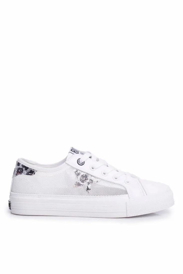 Hot Big Star Shoes Damskie Trampki Big Star Białe FF274487