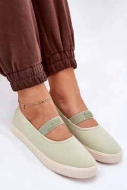 Best Big Star Shoes Damskie Trampki Big Star NN274604 Jasnozielone Zielony