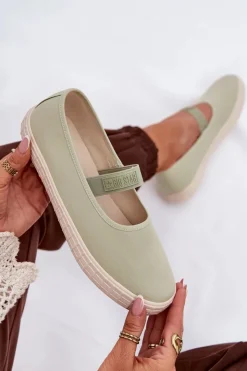 Best Big Star Shoes Damskie Trampki Big Star NN274604 Jasnozielone Zielony